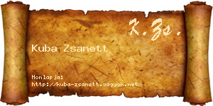 Kuba Zsanett névjegykártya